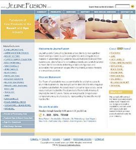 HTML Website for Resort & SPA Industry Products Supplier 'JeuneFusion'