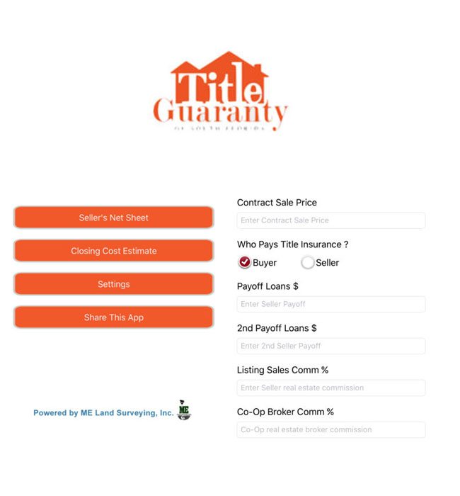 iOS App for the Closing Cost Estimation of the Property - Title Guaranty