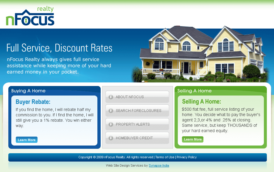 PHP Website for Real Estate 'RealtynFocus' - Home Buying & Selling