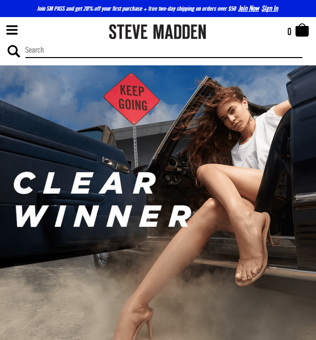 Online Store development for a USA-based fashion retailer - Steve Madden