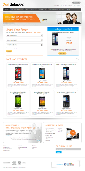 Development of E-commerce Site for Mobile Unlocking Software